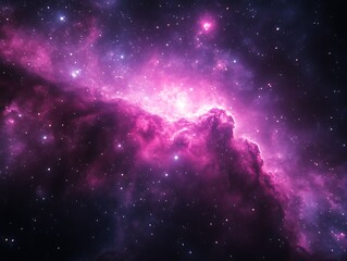 Cosmic Nebula Pink And Purple Stellar Cloud