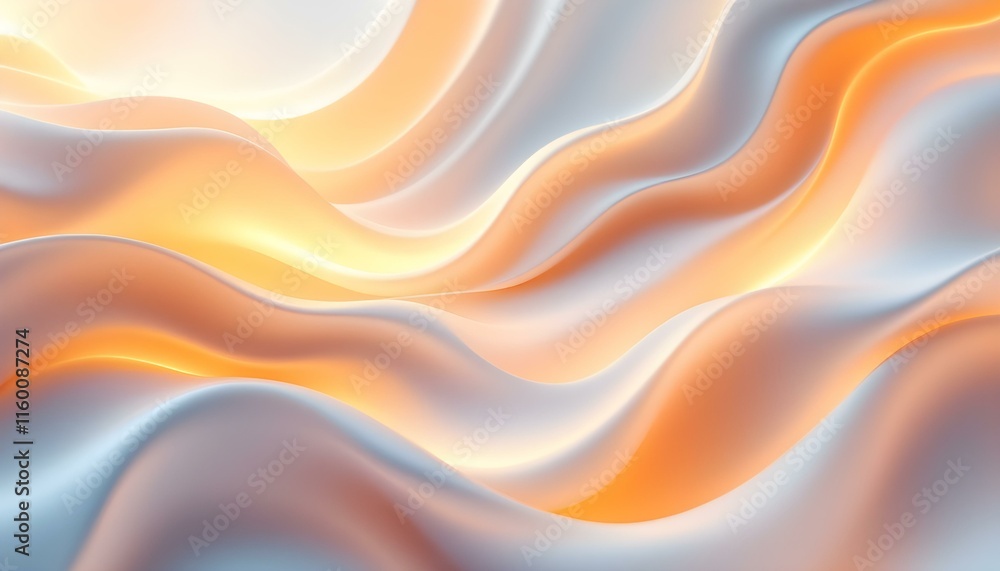 Fototapete Soft abstract light blue background with curved lines, creating a futuristic aesthetic. Abstract blue and green flowing waves background. Dynamic blue wave patterns abstract the background