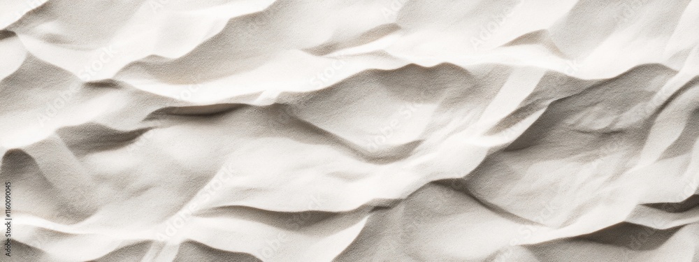 Poster abstract close-up of cream-colored fabric with soft folds and wrinkles.