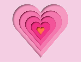 Gradient heart paper cut