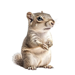 Fototapeta premium Angled view full body shot of an extremely perfect looking single Japanese Squirrel animal isolated on a white transparent background