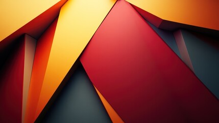 Fototapeta premium Abstract Geometric Shapes: Warm Hues and Sharp Angles