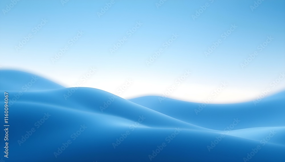 Poster Blue white, color gradient rough abstract background shines bright light and glows template empty space. Serene blue white abstract background soft gradient impressionist minimalist light