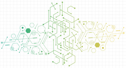 Circuit technology background with hi-tech digital data connection system and computer electronic design