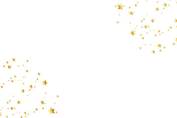 Abstract stars shiny gold glitter background. Stars, splatter, glitter and confetti. Gold Texture. Stars gold dust Light Golden Confetti star. Celebrate banner. Glowing golden particles.