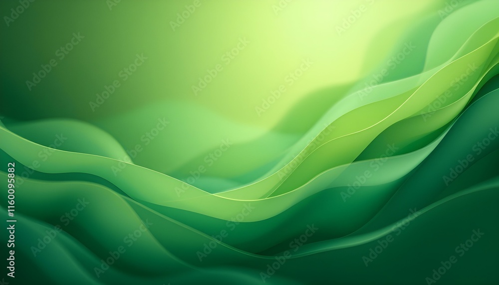 Poster Green light color with shades 8k high-resolution color gradient background. Abstract green light color gradient background. A soft green light shines on a dark textured background