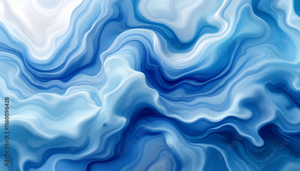 Poster light blue abstract background. abstract background featuring 3d shiny plastic waves in vibrant purp