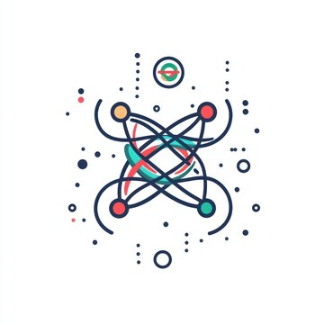 recommend clip art: Abstract colorful atom model illustration.