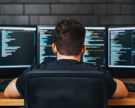 Highspeed trading room with traders at ergonomic setups, massive realtime data screens, and fasttrading environments, highspeed trading floor, fast, techdriven