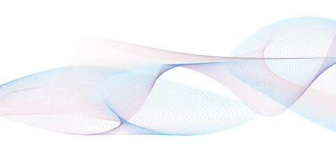 Colorful wave lines on white background. Multi colored curved wavy lines.