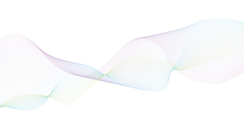 Abstract glowing wave lines on transparent background. Dynamic wave pattern. Modern flowing wavy lines. Futuristic technology concept. 