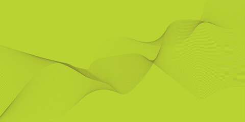 Abstract glowing wave lines on green background. Dynamic wave pattern. Modern flowing wavy lines. Futuristic technology concept. 