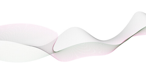 Abstract glowing wave lines on transparent background. Dynamic wave pattern. Modern flowing wavy lines. Futuristic technology concept. 