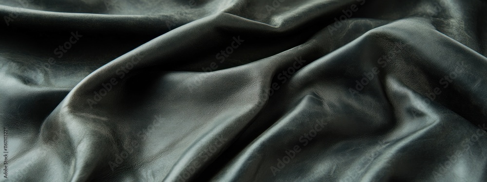 Poster dark gray fabric with soft folds and wrinkles.