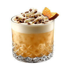 Delicious Spiced Whiskey Sour with nutmeg garnish Isolated On Transparent Background 