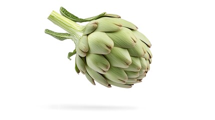 Fototapeta premium Falling Artichoke isolated on a white background