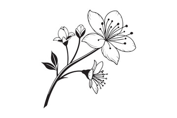 Tiny Flower silhouette vector illustration, Tiny Flower silhouette 