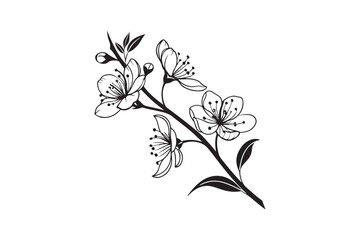 Tiny Flower silhouette vector illustration, Tiny Flower silhouette 