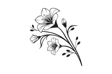 Tiny Flower silhouette vector illustration, Tiny Flower silhouette 
