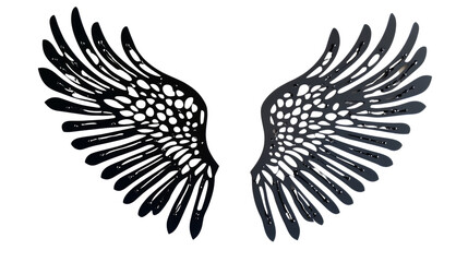 Obraz premium Pair of black wings. isolated transparent background