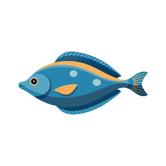 Sole fish isolated flat vector illustration on white background.