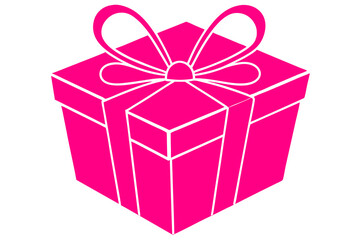 Obraz premium pink gift box with ribbon
