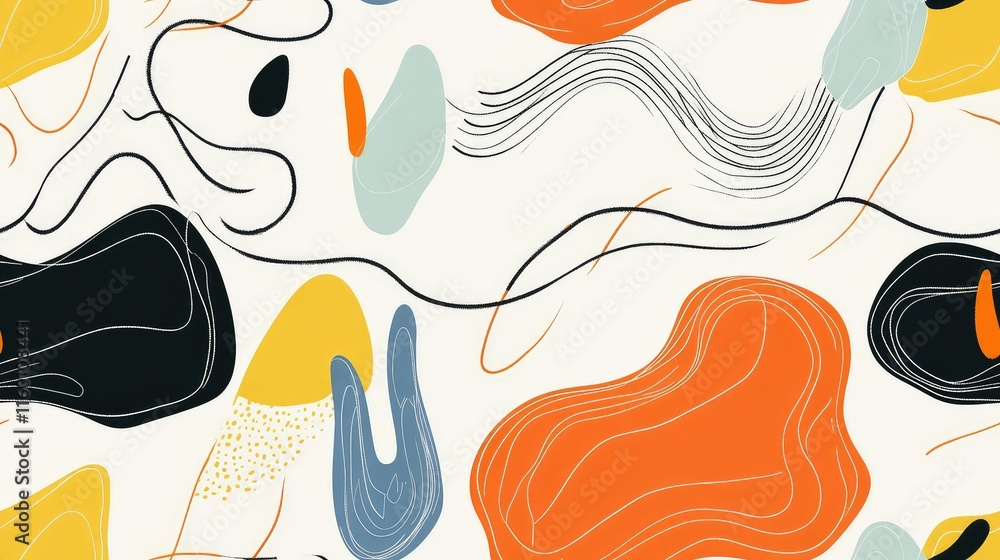Poster Abstract Art Background with Colorful Shapes and Lines