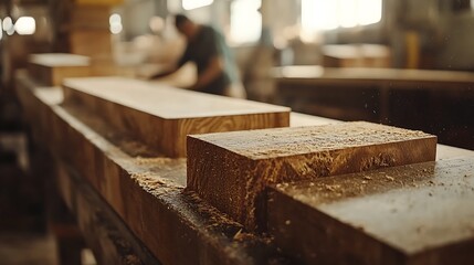 Woodworking process in a workshop carpentry industry interior