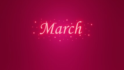 January neon lettering on pink background