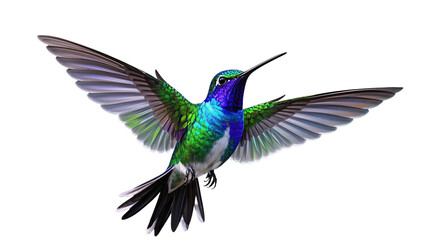 A colorful hummingbird flying 