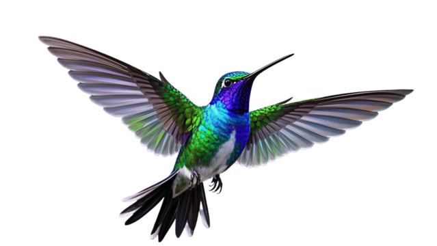 A colorful hummingbird flying 
