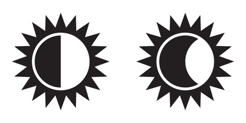 Sun and moon icon. Sun moon icon. Day and night sign.
