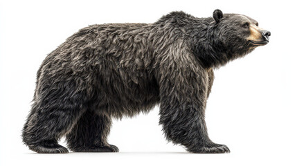 Obraz premium A majestic black bear standing confidently, showcasing its thick fur and strong build. The bear should be depicted in a natural pose, with a slight tilt of its head to capture its curious expression