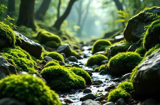 moss on the stone