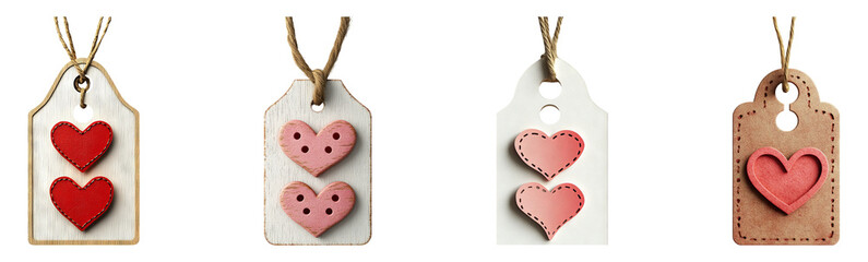 Isolated Heart Shapes on Transparent Background