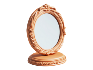 Ornate Vintage Mirror with Intricate Frame Isolated on Transparent Background