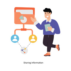 Sharing Information concept vector illustration. Database isolated On white Background.      