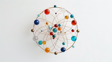 Geometric Atom Model with Electron Orbits on White  
background
