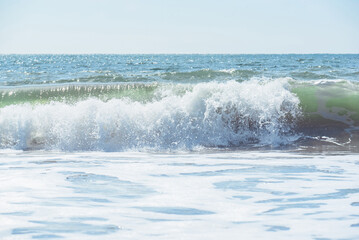 Waves crashing into the land at Baker Beach 