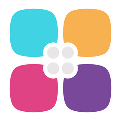 Infographic 4 steps cute shape