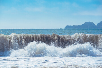 Rolling waves Landscape at Baker Beach in San Francisco 