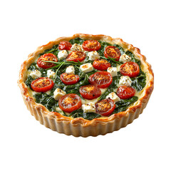 Appetizing Spinach Tomato and Feta Bake Isolated On Transparent Background 