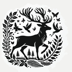 Deer silhouette vector image