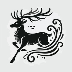 Deer silhouette vector image