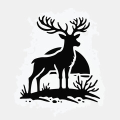 Deer silhouette vector image