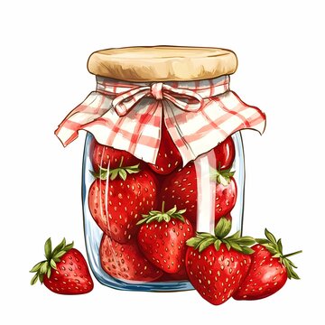 recommend clip art: Watercolor Fruit jam jar clipart