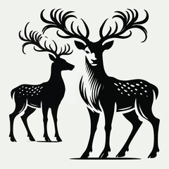 Deer silhouette vector image