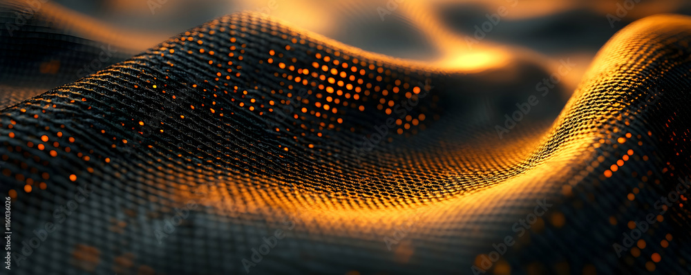 Aufkleber abstract close-up of a textured surface with glowing dots, suggesting depth and movement.