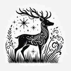 Deer silhouette vector image
