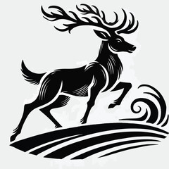 Deer silhouette vector image